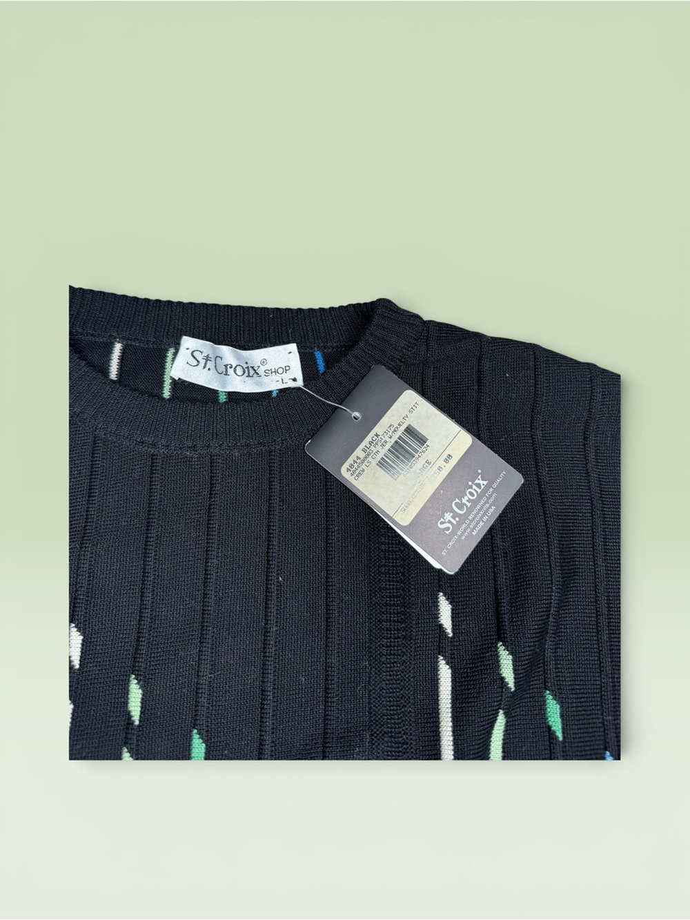 St. Croix Vintage Knit Black Sweater - Picture 3 of 5